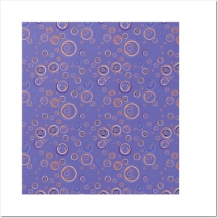 Purple Background with Circles Pattern Posters and Art